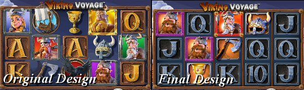 Original Design versus Final Release of Viking Voyage Slot by Betsoft