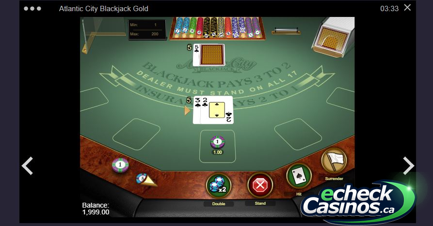 blackjack table game at luxury casino