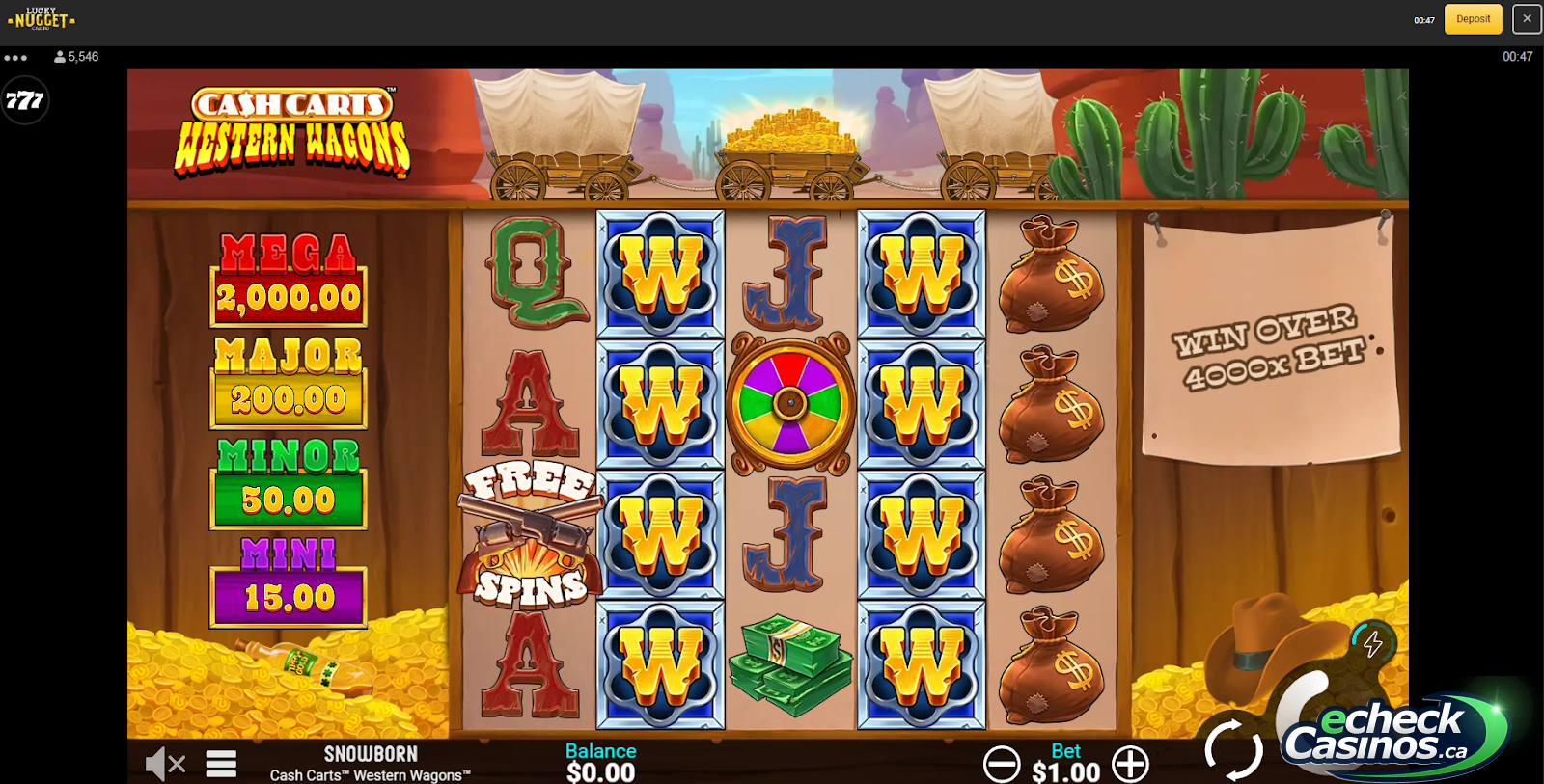 Cash Carts Western Wagons Slots