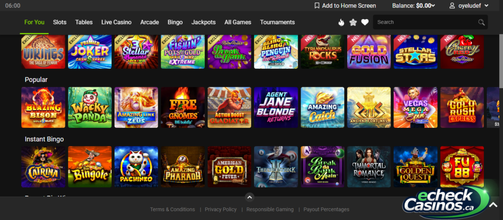 Gaming Club Selection of Slots