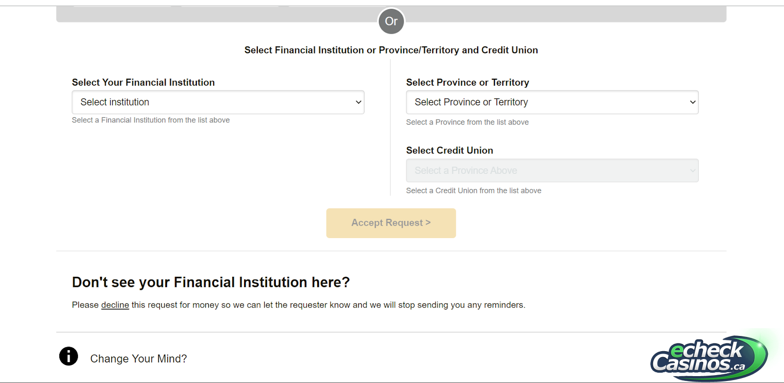 Loonio manual bank input fields