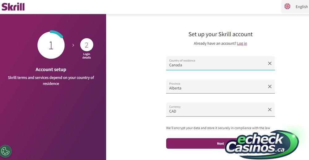 Set up your skrill account (step 1)